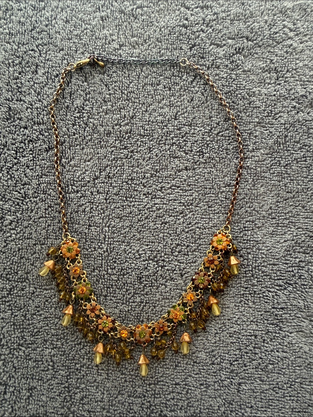 Floral Orange-Green Statement Necklace - Women Jewelry